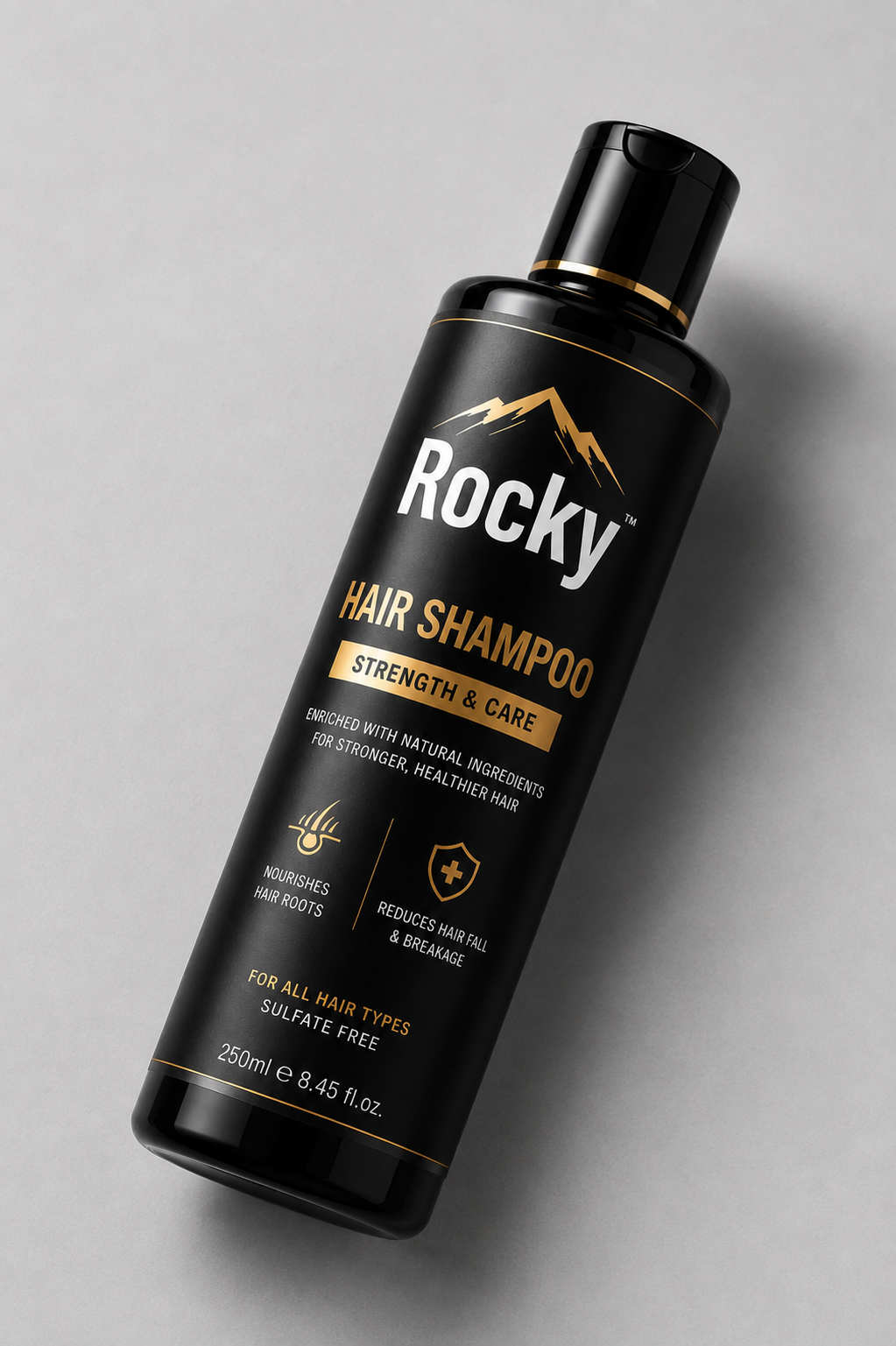 Rocky Hair Shampoo – Strength & Care | Deep Scalp Cleansing & Hair Fall Control (250ml)