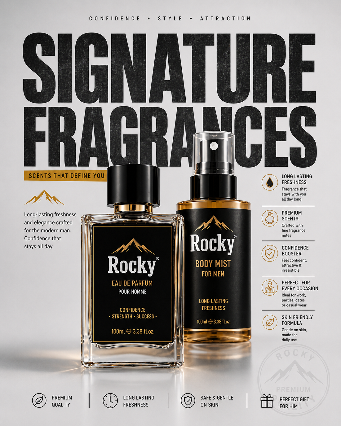 Rocky Eau De Parfum for Men – Premium Long-Lasting Luxury Perfume | 120ml